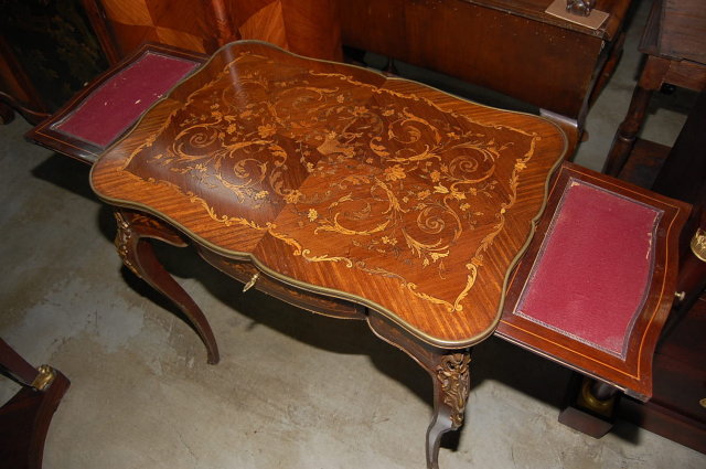 French Marquetry Inlaid Writing Table