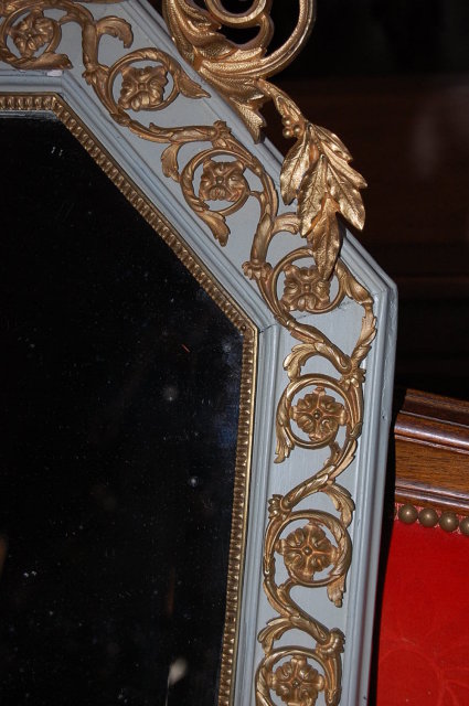 French Dore Bronze Octagonal Mirror
