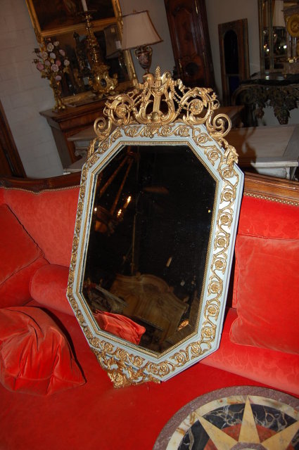 French Dore Bronze Octagonal Mirror