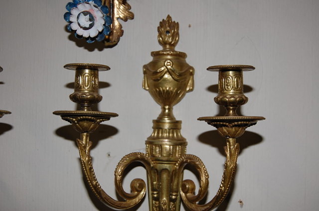 Pair French Gilt Brass Sconce