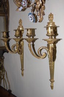 Pair French Gilt Brass Sconce