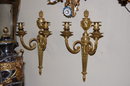 Pair French Gilt Brass Sconce