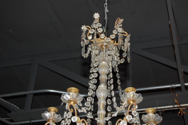 French Antique Gilt & Brass Chandelier