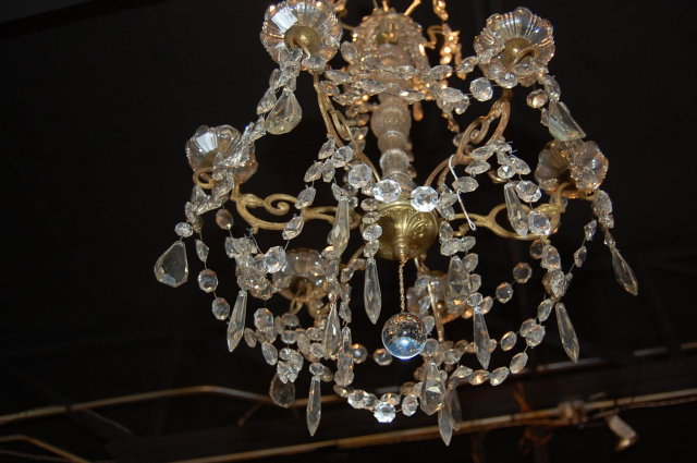 French Antique Gilt & Brass Chandelier