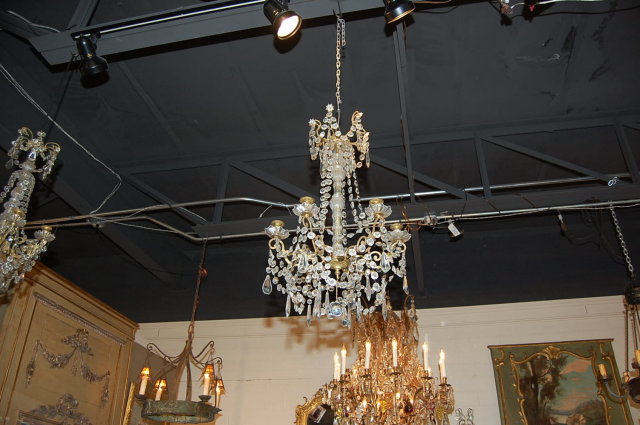 French Antique Gilt & Brass Chandelier