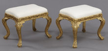 Pair Louis XV Style Gilt Wood Benches
