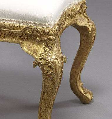 Pair Louis XV Style Gilt Wood Benches