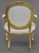 Set of 4 Louis XVI Style Giltwood Arm Chairs