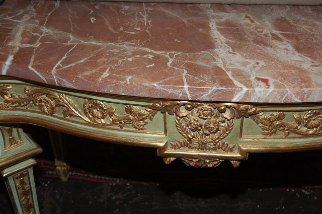 Louis XVI Style Polychrome & Giltwood Console