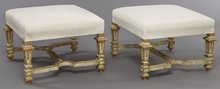 Pair Large French Louis XIV Style Benches