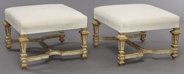 Pair Large French Louis XIV Style Benches