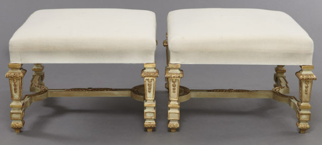 Pair Large French Louis XIV Style Benches
