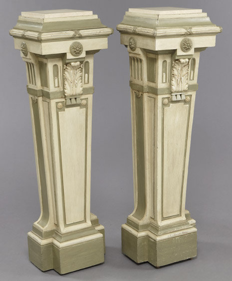 Pair Louis XVI Painted Pedestals