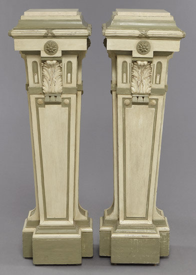 Pair Louis XVI Painted Pedestals