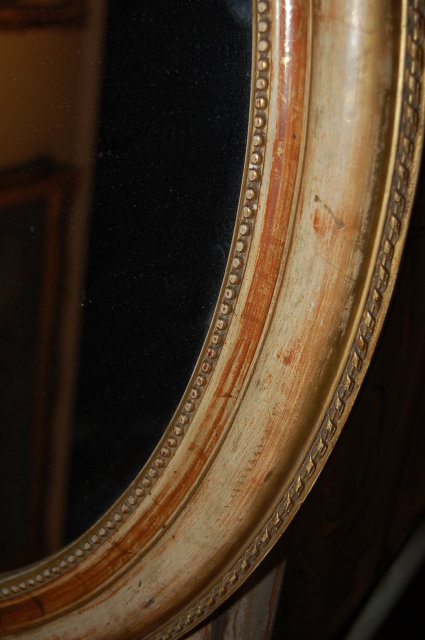 French Louis XVI Oval Mirror