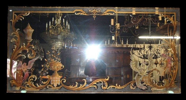 French Reverse Painted Mirror