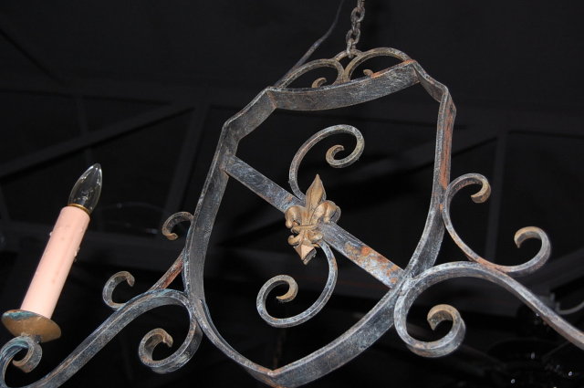 Whimsical French Iron Chandelier