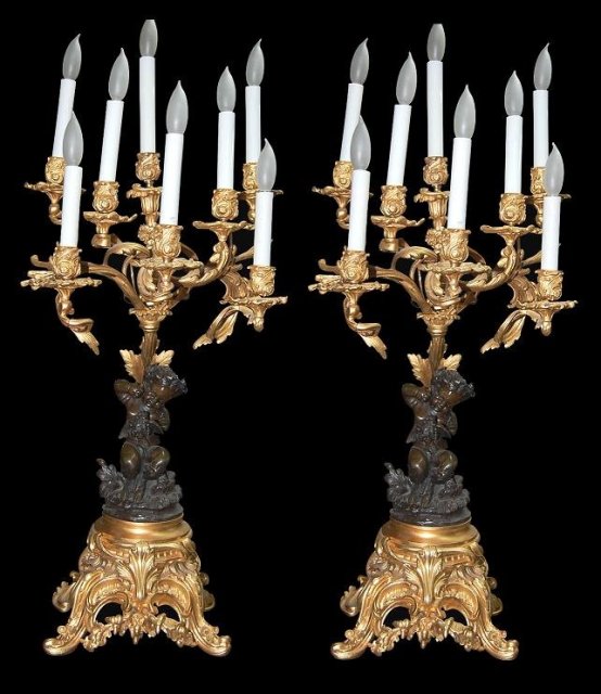 French Cherub Candelabra