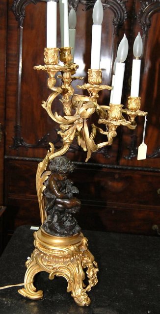 French Cherub Candelabra