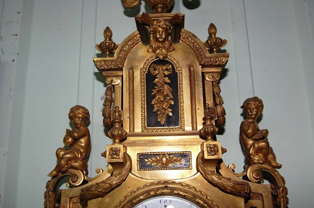 French Bronze Wall Clock
