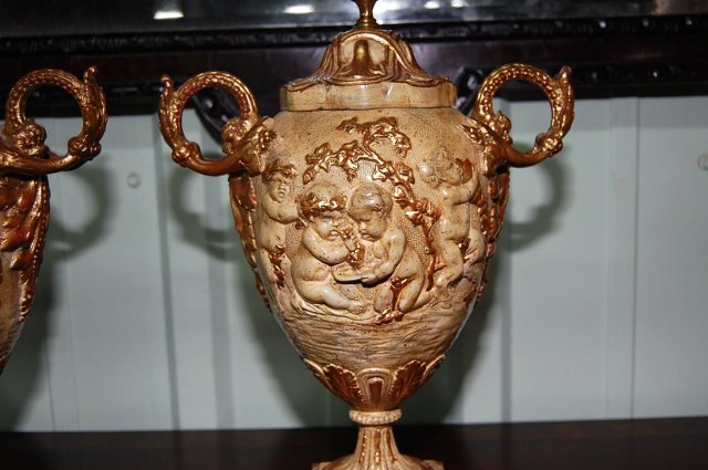 Pair French Terra Cotta Urns