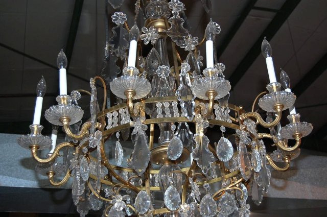 Large Pair Baccarat Crystal Chandeliers