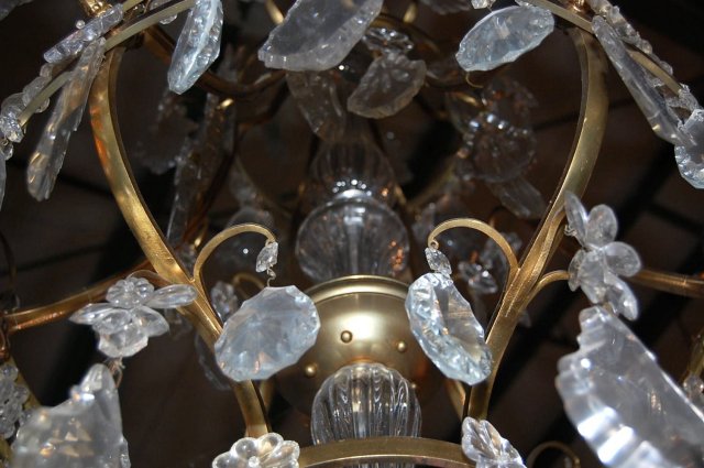 Large Pair Baccarat Crystal Chandeliers