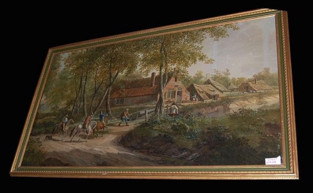 Large English Oil On Canvas