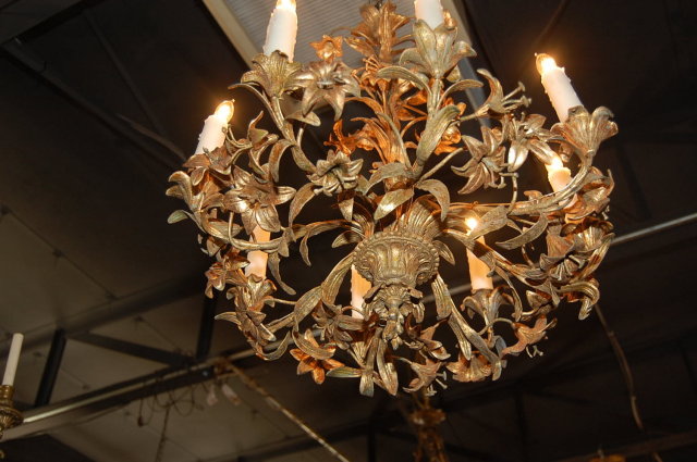French Tole Floral Chandelier