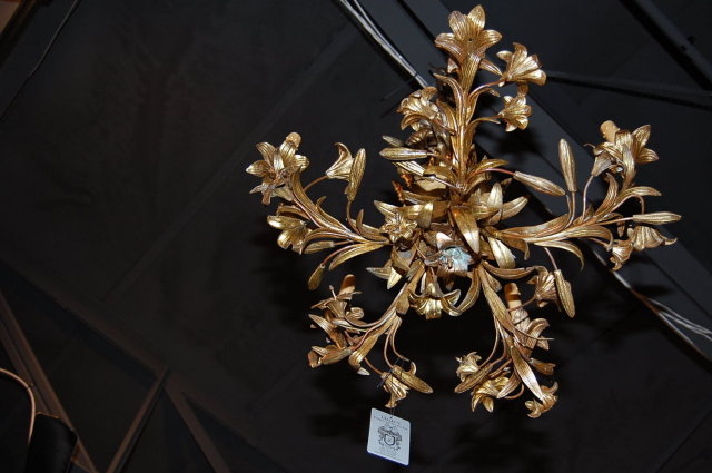 French Metal & Tole Chandelier