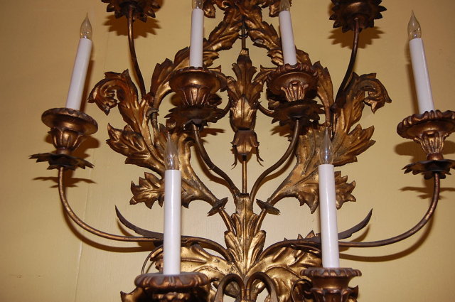 20th Century Tole & Metal Sconce