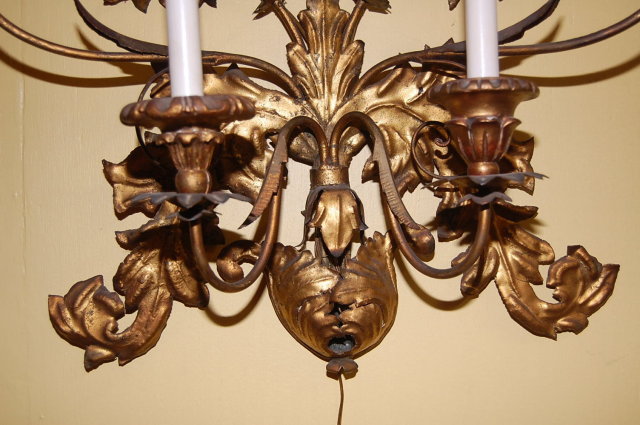 20th Century Tole & Metal Sconce