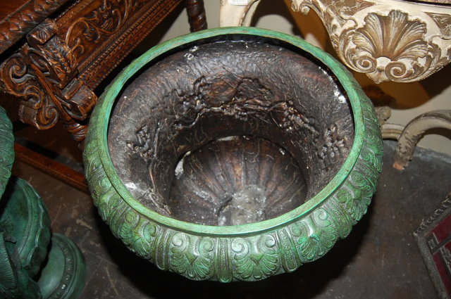 Pair Bronze Patinated Urns