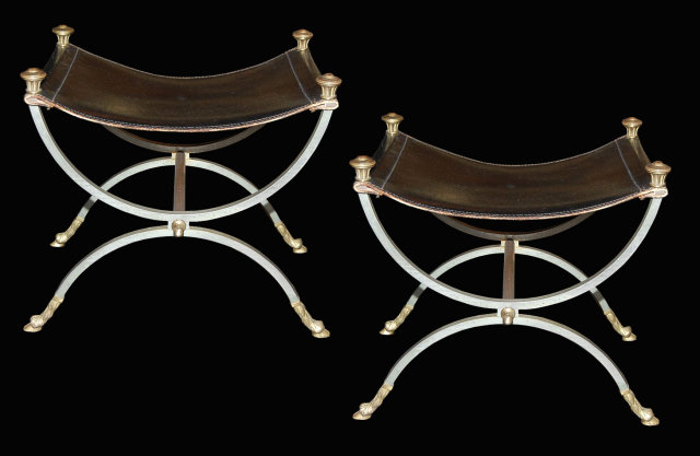 Pair of Tuscan Savonarola Benches