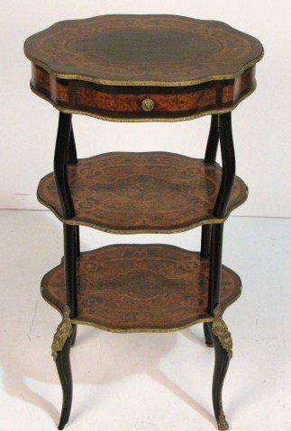 L. Grade French Marquetry Side Table