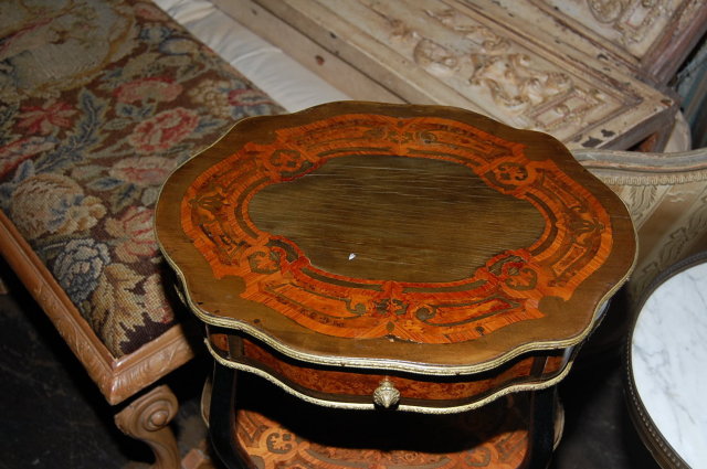 L. Grade French Marquetry Side Table