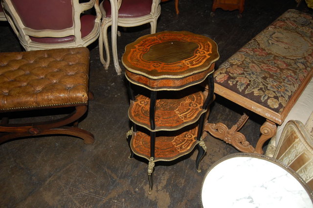 L. Grade French Marquetry Side Table
