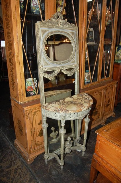 Petite French Louis XVI Mirror & Console Set