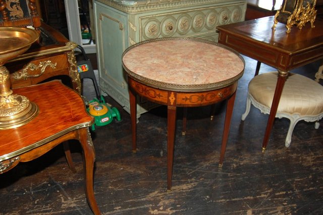 French Inlaid Bouillotte Table