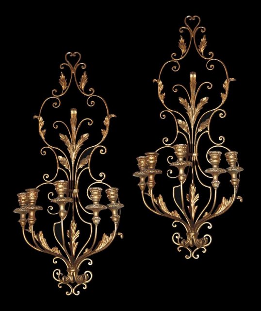 French Tole & Giltwood Sconce