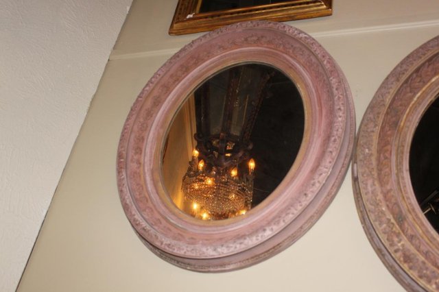 Pair of French Oval Mirrors