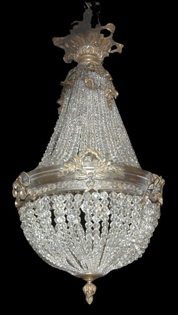 French Crystal Basket Chandelier