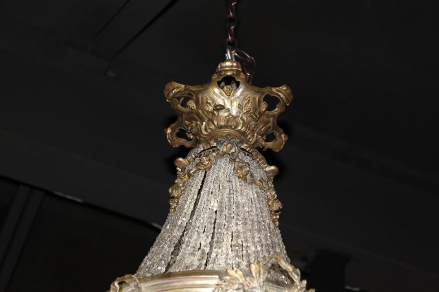 French Crystal Basket Chandelier