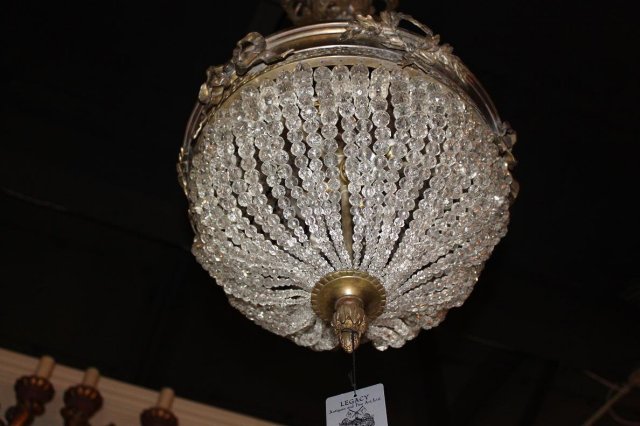 French Crystal Basket Chandelier