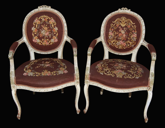 Pair Needlepoint Chairs