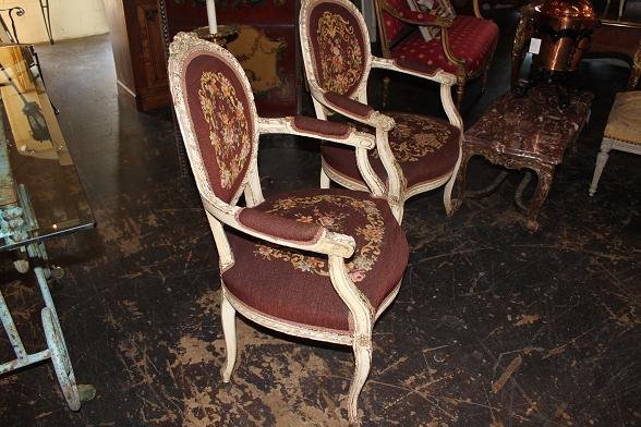 Pair Needlepoint Chairs