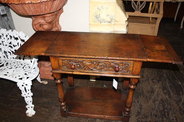 French Oak Drop Leaf Table