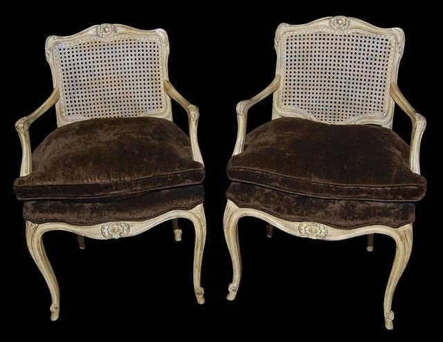 Petite Pair of Caned Chairs