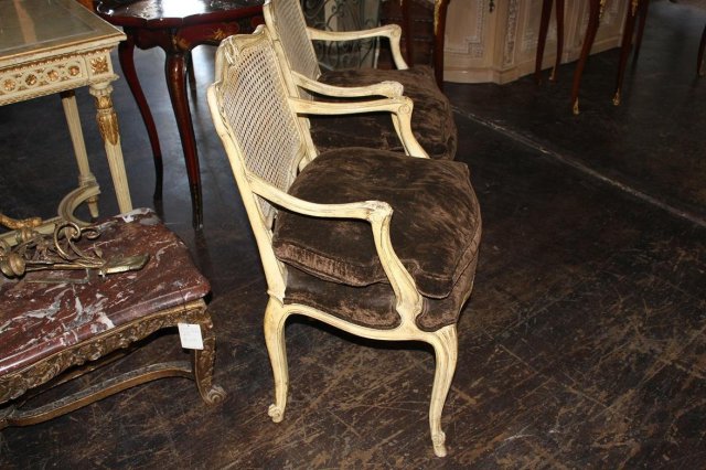 Petite Pair of Caned Chairs