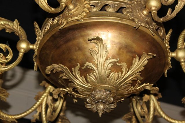 French Ornate Bronze Chandelier